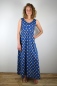 Mobile Preview: Mrs.Hippie Kleid "Romy" lang aus Baumwolle von Potatoes in blau mit beigen Punkten