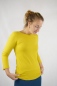 Mobile Preview: Shirt "Lora" Bio 3/4-arm in gelb von vorne