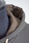 Preview: Herren Hoodie "Benno" Bio in graubraun Detailaufnahme von Kapuze