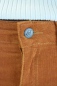 Preview: Bootcut Hose für Damen aus Cord in Orange Detailansicht Knopf