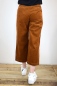 Preview: Cord Culotte Hose für Damen in Rotbraun 7/8-Länge Ansicht seitlich von hinten