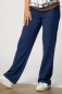 Preview: Wide Leg Hose für Damen in Blau aus Wolle Ansicht von vorne