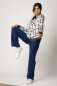 Preview: Wide Leg Hose für Damen in Blau aus Wolle seitliche Ansicht