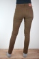 Preview: Slim Hose für Damen in Braun mit schwarzen Streifen Ansicht rechte Seite Rückansicht