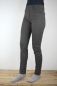 Preview: Slim Hose für Damen in Grau mit feinen schwarzen Streifen Ansicht linke Seite