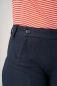 Preview: Wide Leg Hose 7/8 Damen Navy - Leinen-Baumwolle Detailaufnahme Knopfleiste