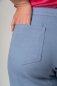 Preview: Wide Leg Hose für Damen Leinen-Mix Hellblau Detailansicht von Gesäßtasche