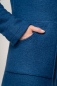 Preview: Wollmantel für Damen Blau Detailansicht Manteltasche