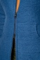 Preview: Wollmantel für Damen Blau Detailansicht Ykk-Reißverschluss
