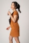 Preview: Jerseykleid kurz in Orange seitliche Ansicht