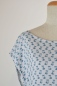 Preview: Sommerkleid kurz in Hellblau gemustert Detailansicht Kurzärmel