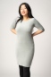 Preview: Kleid "Goss" Halbarm Jerseycord in Mintgrün von vorne
