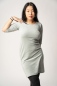 Preview: Kleid "Goss" Halbarm Jerseycord in Mintgrün von vorne Nahaufnahme