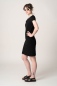 Preview: Nachhaltiges kurzes Kleid in Schwarz ais Biobaumwolle Ansicht linke Seite