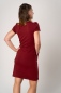 Preview: Kurzes Kleid "Ross" in Weinrot aus Bio-Baumwolle Ansicht seitlich von hinten