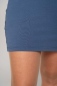 Preview: Minikleid "Ross" in Taubenblau - Kurzarm aus Baumwolle Detailansicht Saum