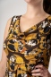 Mobile Preview: Kleid "Xenia" - ocker/braun gemustert mit 70er Kreisen