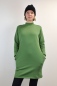 Preview: Sweatkleid in Grün kurz aus Bio-Baumwolle langarm mit Stehkragen Ansicht Front