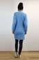 Preview: Sweatkleid in Hellblau kurz mit langen Ärmeln aus Bio-Baumwolle Rückansicht