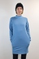 Preview: Sweatkleid in Hellblau kurz mit langen Ärmeln aus Bio-Baumwolle Ansicht Front