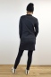 Preview: Sweatkleid in Schwarz kurz aus Bio-Baumwolle langärmelig mit Stehkragen Ansicht von hinten