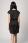 Mobile Preview: Schwarzes Viskose Kleid "Anouk" mit grünen Punkten von hinten