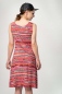 Preview: Viskose Kleid "Coral" in Pink mit bunten Streifen Ansicht von hinten