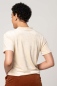 Preview: Samt T-Shirt für Damen in Cremeweiß Rückansicht