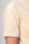 Preview: Samt T-Shirt für Damen in Cremeweiß Detailansicht Kurzärmel