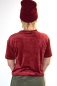 Preview: Samt T-Shirt für Damen in Rot Rückansicht