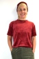 Preview: Samt T-Shirt für Damen in Rot
