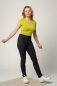 Preview: Damen T-Shirt "Joy" Viskose in Gelbgrün leicht seitliche Ansicht