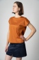 Preview: Bio T-Shirt für Damen Orange Ansicht seitlich von vorne