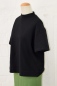 Preview: Schwarzes T-Shirt "Ruma" Damen Baumwolle Bio Ansicht von linker Seite