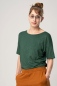 Preview: Viskose T-Shirt "Uta" für Damen in Dunkelgrün von vorne
