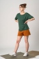 Preview: Viskose T-Shirt "Uta" für Damen in Dunkelgrün Ansicht von rechter Seite