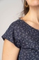 Preview: Leinen T-Shirt "Ella" in Dunkelblau für Damen Kurzärmel