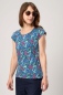 Preview: Viskose T-Shirt "Amber" für Frauen mit buntem Blumenmuster