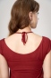 Preview: Rotes Top "Motyl" für Damen Detailbild Neckholderband