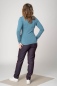 Mobile Preview: Langarmshirt Bio Baumwolle Damen Blau Rückansicht