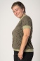 Preview: Kurzarmshirt "Anita" für Damen in Olivgrün Ansicht von linker Seite