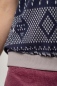 Preview: Shirt "Anita" Kurzarm Norwegermuster Blau-Grau für Damen Detailansicht Norwegermuster