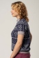 Preview: Shirt "Anita" Kurzarm Norwegermuster Blau-Grau für Damen Ansicht von linker Seite