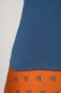 Preview: Bluse Langarm für Damen in Blau mit Knopfleiste ohne Kragen Detailansicht Viskosestoff