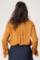 Mobile Preview: Bluse Damen Langarm Viskose Ocker bunte Tupfer Ansicht Rückseite