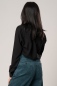 Preview: Viskose Bluse "Sonja" in Schwarz seitlich von hinten
