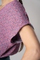 Preview: Bluse Kurzarm Damen in Pink gemustert  Detailansicht Kurzärmel
