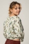 Preview: Viskose Bluse für Damen Lindgrün Pflanzenmuster Ansicht rechte Seite
