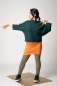 Mobile Preview: Grüner Pullover mit Fledermausärmel und Rollkragen für Damen