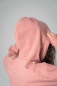 Preview: Hoodie für Damen in Rosa Detailansicht Kapuze von hinten
